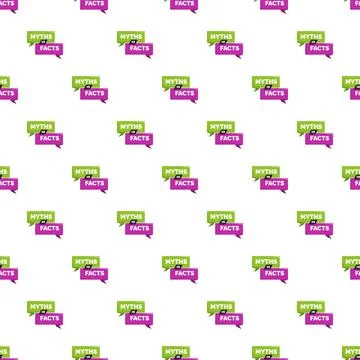 Myths versus facts speech bubbles pattern Stock Illustration