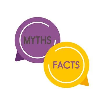 Myths vs facts comparison speech bubbles icon Stock Illustration