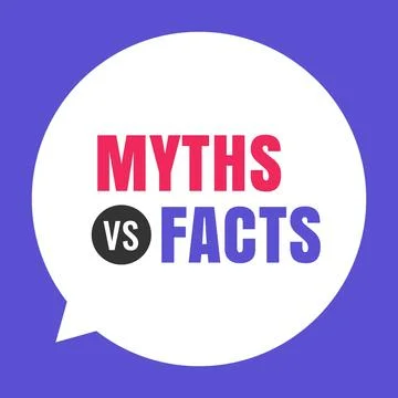Myths vs Facts Flat Vector Bubble Design with Bold Typography Stock Illustration