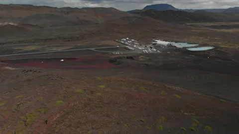 Myvatn Baths Drone Stock Footage 186886831