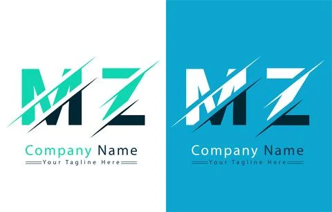 MZ Letter Logo Vector Design Template Elements Stock Illustration