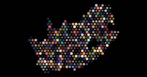 Mzansi Generative Art Map Design Stock Footage 312552678