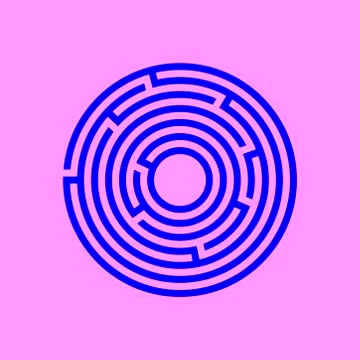 Mze circle.labyrinth vector. Ediucation conundrum. Find the right way Stock Illustration