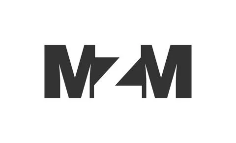 MZM logo design. Initial letter M Z M bold font style for tech startups, co.. Stock Illustration