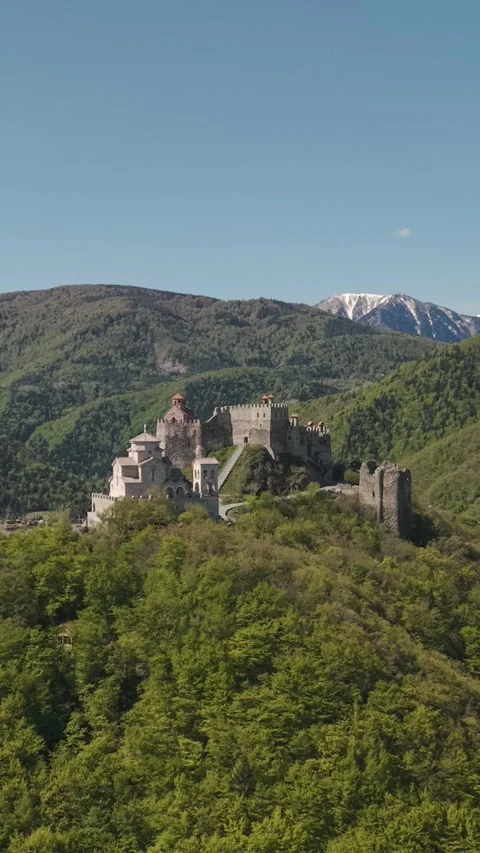 Mzovreti Monastery Complex in Georgia Video stock 336254258