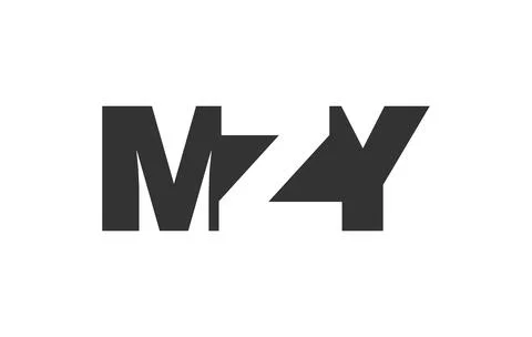 MZY logo design. Initial letter M Z Y bold font style for tech startups, co.. Stock Illustration