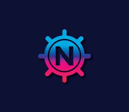 N Alphabet Locker Logo Design Concept Illustrazione stock