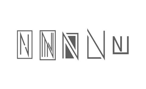 N and L letters initial logos isolated Stock Illustration