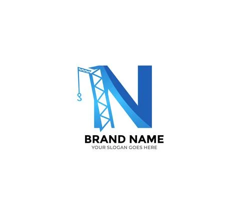 N construction Logo Design Concept Illustrazione stock