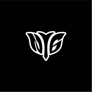 N G Initials bow arrow, simple modern minimalist design. black and white. Stock Illustration