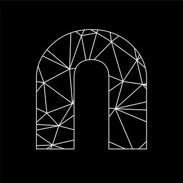 N geometric triangle blockchain font Stock Illustration
