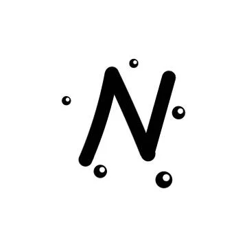 N hand drawn alphabet  vector design template illustration Stock Illustration