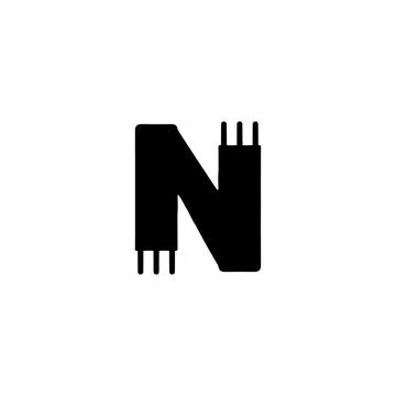 N icon. Simple style N poster background symbol. N logo design element. N t.. Stock Illustration