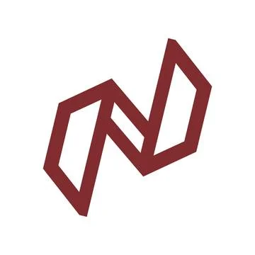 N initials geometric line art logo and vector icon Stock Illustration