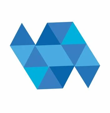 N initials triangle geometric polygonal Blue diamond vector illustration an.. Stock Illustration