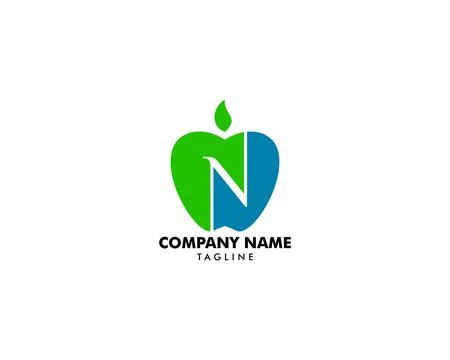 N letter apple logo design vector illustration Stock Illustration