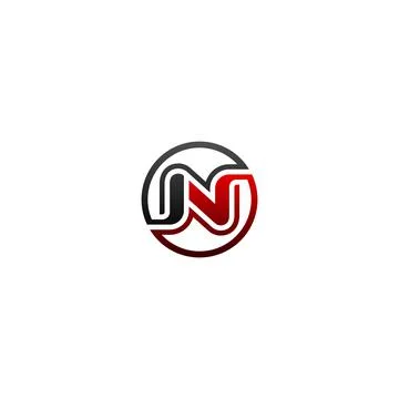 N letter circle logo design vector concept template. creative J N logo design. Stock Illustration