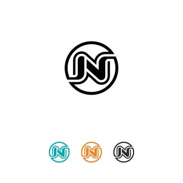 N letter circle logo design vector concept template. creative J N logo design. Stock Illustration