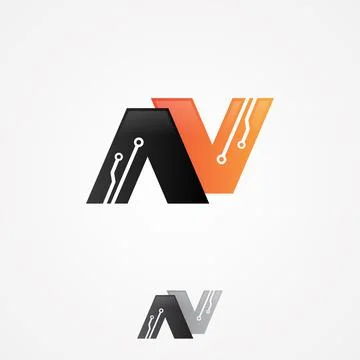 N letter design vector template with flat graphic for business technology Stock Illustration