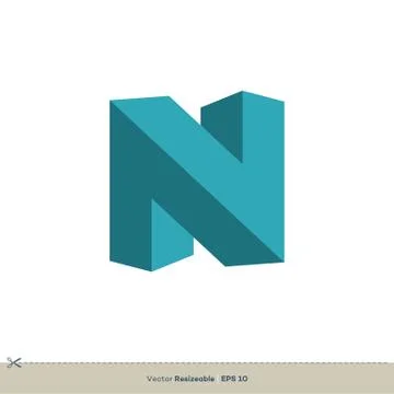 N Letter Icon Vector Logo Template Illustration Design. Vector EPS 10. Stock Illustration