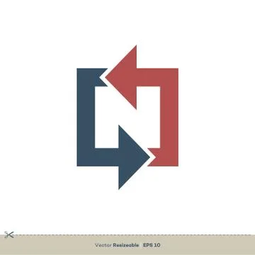N Letter Icon Vector Logo Template Illustration Design. Vector EPS 10. Stock Illustration