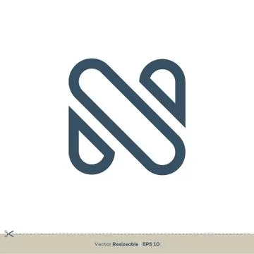N Letter Icon Vector Logo Template Illustration Design. Vector EPS 10. Illustrazione stock