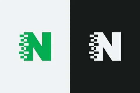 N letter iconic transformation shape vector logo design. Stock Illustration