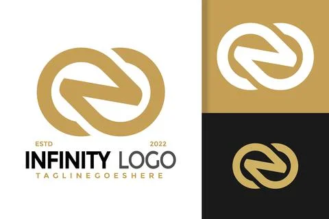 N Letter Infinity Elegant Logo Design, brand identity logos vector, modern lo Illustrazione stock