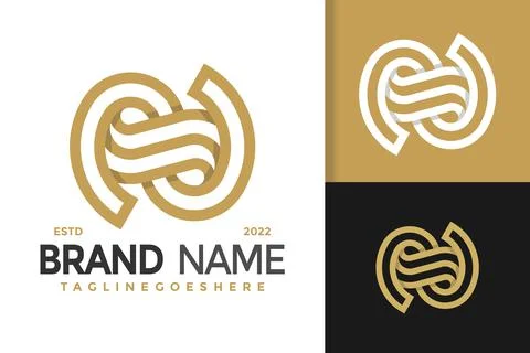 N Letter Infinity Logo Design, brand identity logos vector, modern logo, Logo Stock Illustration