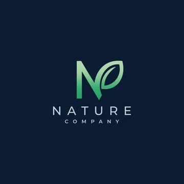 N Letter Leaf Logo Icon Design Vector Stock Illustration