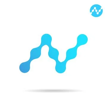 N letter logo, 2d vector icon Stock Illustration