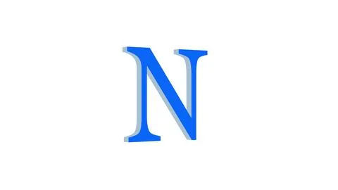 N letter logo loopable rotated blue color white background Stock Illustration