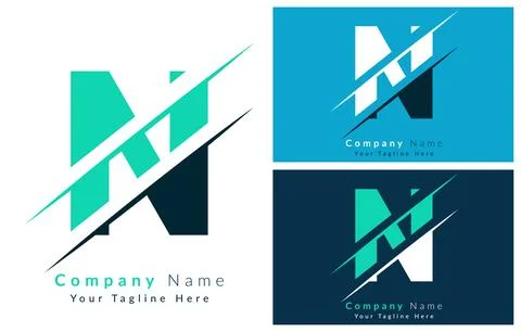 N Letter Logo Vector Design Template Elements Stock Illustration