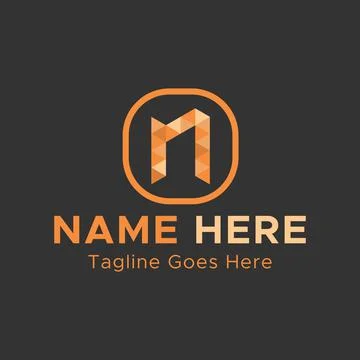 N letter Logo.Light Orange Color Minimalistic Abstract logo.Round Square shap Stock Illustration