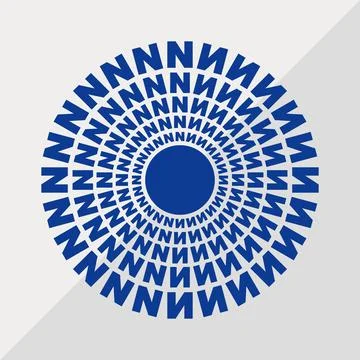 N letter patterns conceptual mandala vector illustration. N text textures Stock Illustration