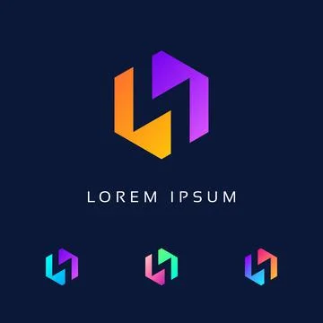 N Letter Technology Logo Design Vector, Emblem, Concept, Creative Symbol Stock Illustration