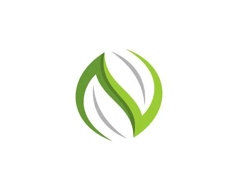 N letter of two natures leaf shape Stock Illustration