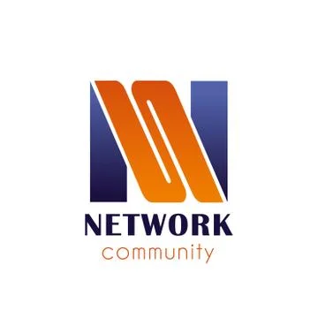N letter vector icon for network community Stock Illustration