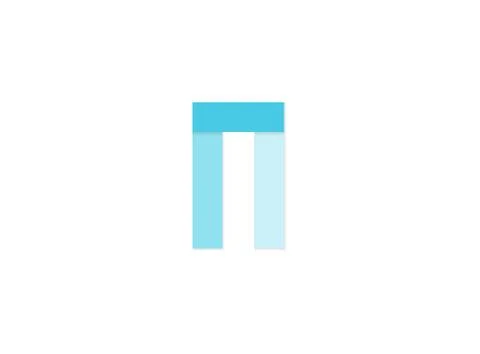 N letter, vector logo, paper cut desing font made of blue color tones .Isolat Stock Illustration