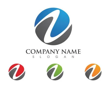 N letter wave Logo Template Stock Illustration
