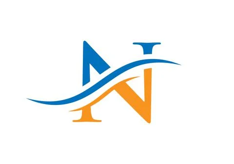 N Logo Design Vector Template. Initial Letter N Logotype For Business And Com Stock Illustration