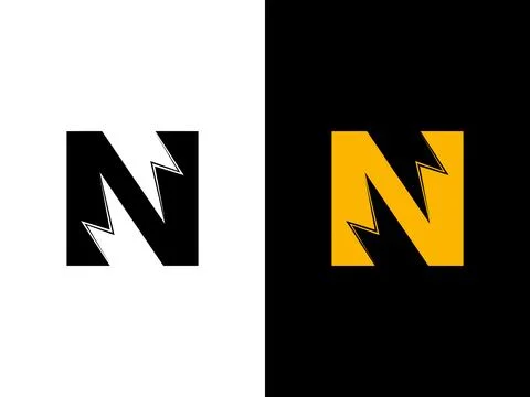 N logo energy vector for identity company. initial letter volt logo template Stock Illustration