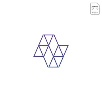 N logo geometric initial symbol vector design isolated Stock Illustration