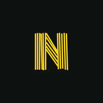 N logo, Initial lettering handwriting or handwritten for identity. Logo hand Stock Illustration