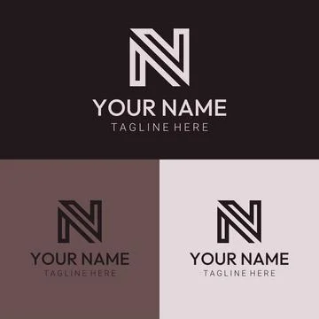 N Logo Letter Monogram Design Stock Illustration