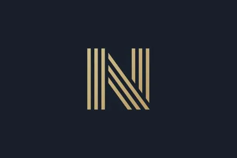 N logo . Letter N logo design . modern letter N line logotype . vector illust Stock Illustration