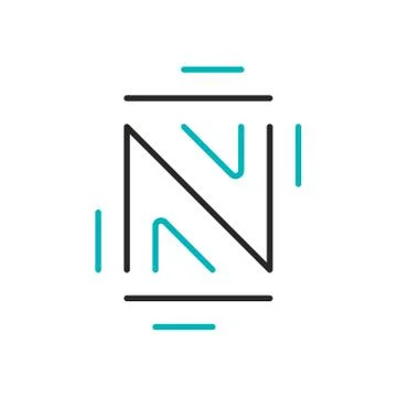 N logo, monogram, vector Stock Illustration