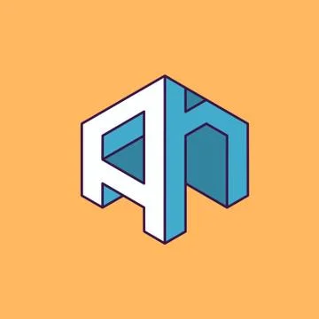 A n  monogram lettering with perspective geometric concept for Corporate Stock Illustration