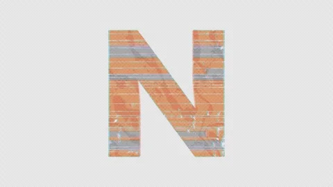 N to O Letter Switch in Glitchy Cartoon Style Stock Footage 254028446