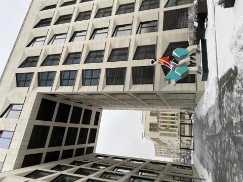 N-shaped skyscraper. Inner yard Stock Photos